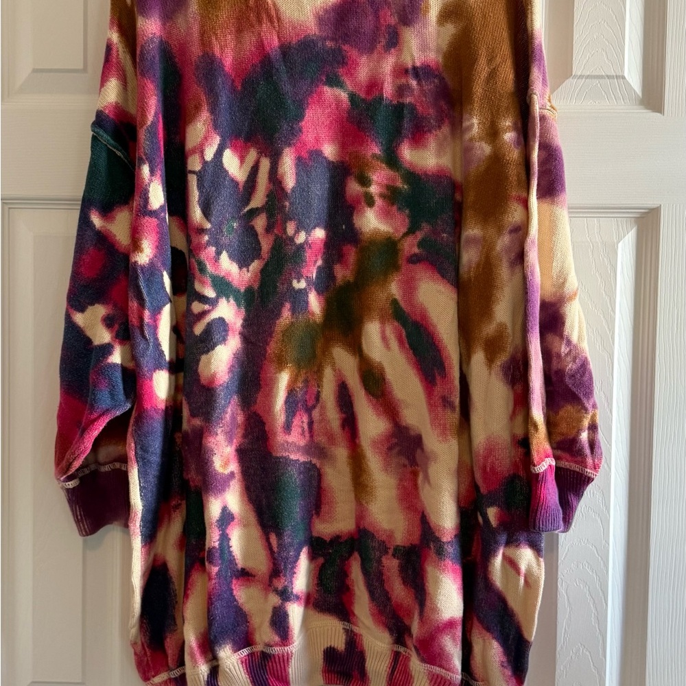 NATURAL LIFE Taylor Oversized Cotton Sweater - Sunrise Tie-Dye
